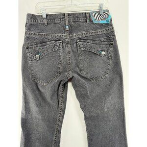 Vtg Lost Enterprises Black Jeans Boot Down Fit Baggy Mens 33x30 Y2K Skater Pants